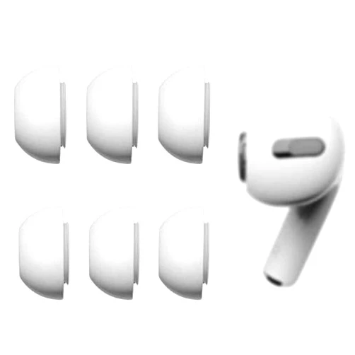 ALXCD Ear tips Compatible with AirPods Pro & 2nd Gen Earbuds, Large Size Silicone Earbud Tips Ear Gel, Compatible with AirPods Pro, 3 Pairs, White L