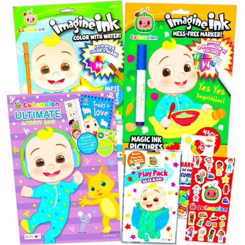 Cocomelon Activity Set for Kids - Bundle with Cocomelon Coloring Book, Imagine Ink, Water Surprise Mess-Free Activity Book, Stickers, More | Ultimate Cocomelon Coloring Set for Boys, Girls
