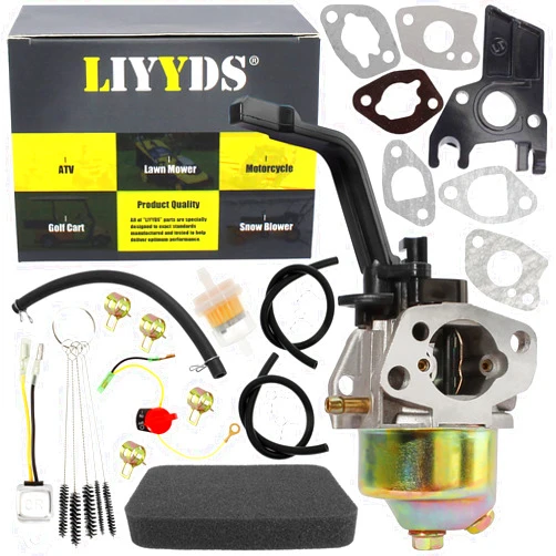 LIYYDS Carburetor Kit Compatible with Black Max PowerBoss 2500 3500 3550 3650 4550 5250 Watt JD4000 6.5hp 030252 XL4000 196cc 205cc BM903500 BM903511 BM903600 BM903650 BM903655D 090930292