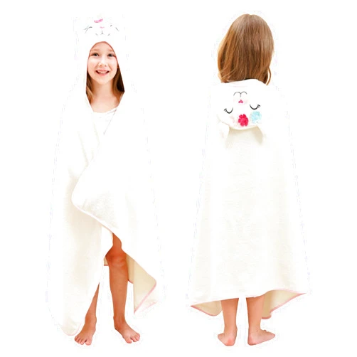 SO OQ STYLE QUARTERS Style Quarters Baby Bath Towel - 100% Cotton Terry Soft Hooded Towel Cartoon Alpaca Baby Beach Towels Super Absorbent Large Embroidery Kids Hooded Bath Toddler Towel with 50