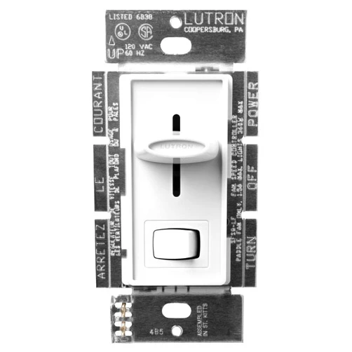 Lutron Skylark 1.5 Amp Single-Pole 3-Speed Slide-to-Off Fan and Light Control, SFSQ-LFH-WH, White