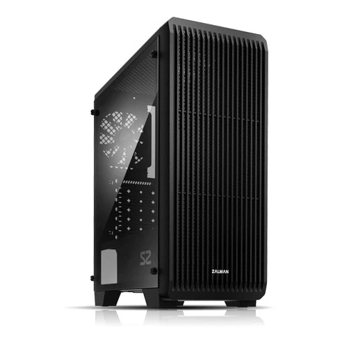 Zalman S2 TG ATX Mid Tower PC Case - Mesh Front Panel for Great Airflow - 3 x 120mm Fans Preinstalled - Full Tinted Tempered Glass Side Panel - USB 3.0