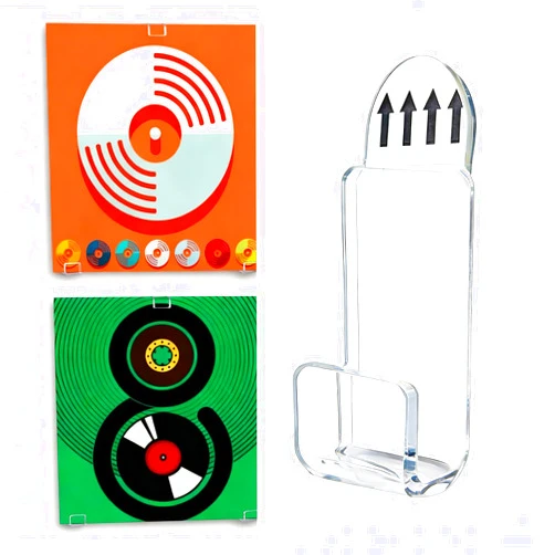 Kalami 18 Pcs Vinyl Record Shelf Wall Mount Self Adhesive, Clear Acrylic Record Holder Racks No Drill for Single LP Album Covers