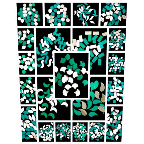 Teraiya's 21 New Shape Mirror Kit Forjeweller Y Making |Other Craft Work |Lippan Artwork| Mud Work | Mandala Art Work|Embroidery Work (2100 Pcs) Premium Cutting Mirror,White