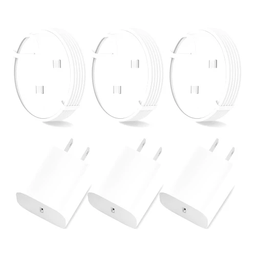 Belcompany USB C Fast Charger for iPhone 16 15, [MFi Certified] 3 Pack 20W PD USB C Wall Charger Plug Block with 6FT USB Type C Fast Charging Cable for iPhone 16/15/15 Pro/15 Pro Max/15 Plus/iPad Pro Air Mini