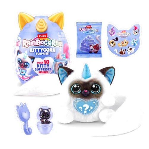 Rainbocorns Kittycorn Surprise Series 3 (Ragdoll) by ZURU, Plush Toy, Collectible Plush Stuffed Animal, Slime, Surprise Eggs for Girls