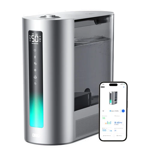 Dreo 6L Humidifiers for Bedroom, Smart Warm & Cool Mist for Large Room, 60Hr Quiet Runtime Ultrasonic Oil Diffuser for Baby, Plant, Humidity Sensor, Indicator Light, 12H Timer, Google/Alexa, HM713S