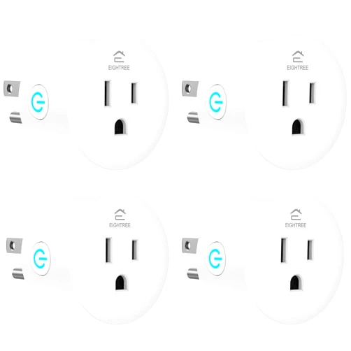 EIGHTREE Smart Plug, Smart Home WiFi Outlet Works with Alexa & Google Home, Smart Socket with Remote Control & Timer Function, 2.4GHz WiFi Only