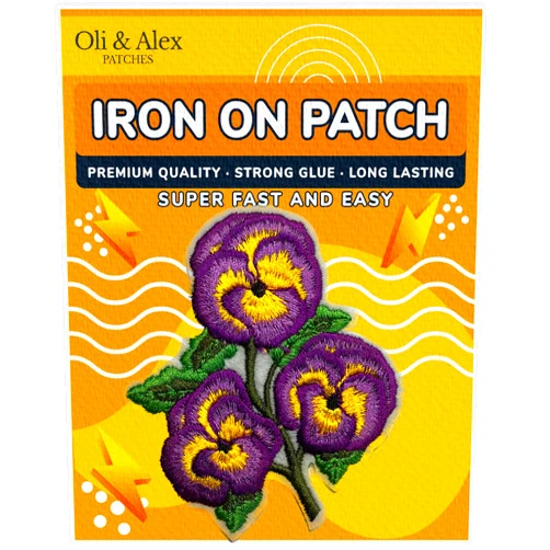 Oli and Alex Iron On Patches Premium Quality - Flower Patch for Clothing - Floral Embroidery Patch for Clothes - Embroidered Adhesive Patches for Jeans - Botanical Patch