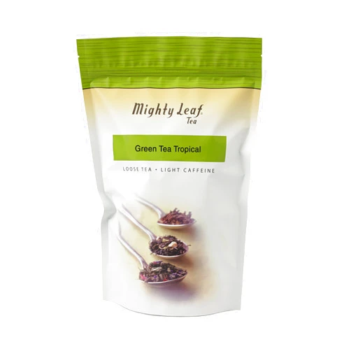 Mighty Leaf Tropical Green Tea, Loose Leaf, 1 lb Pouch, Lightly Caffeinated, Enjoy Hot or Iced, Perfect Plain or Sweetened, Ideal for Infusers