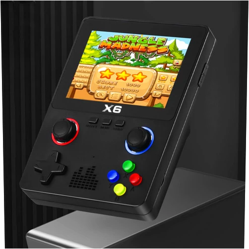 AceFox Handheld Game Console, Portable Retro Video Game Console with a 32G TF Card Pre-Loaded 8000+ Games, Dual 3D Joystick, 11 Emulators, Rechargeable Battery Support RCA Cable TV Output