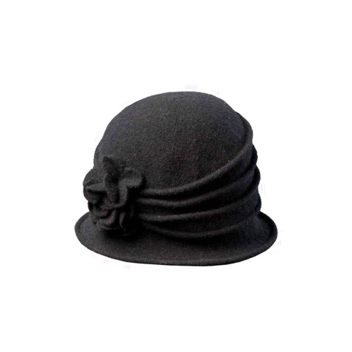 Scala Women's Boiled Wool Cloche with Rosettes