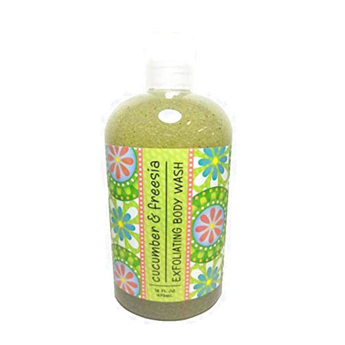 Greenwich Bay Exfoliating Body Wash, Enriched with Shea Butter, Blended with Loofah and Apricot Seed 16 oz (Cucumber & Freesia)