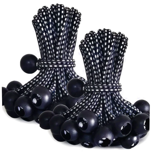 PH PERKHOMY PerkHomy 60 Pcs 6 Inch Ball Bungee Cord Heavy Duty Bungie Cord Balls for Tarp Tie Down Canopy Camping Tents Cargo Holding Wire Hoses Patio Umbrellas Awning (60pc Black&White)