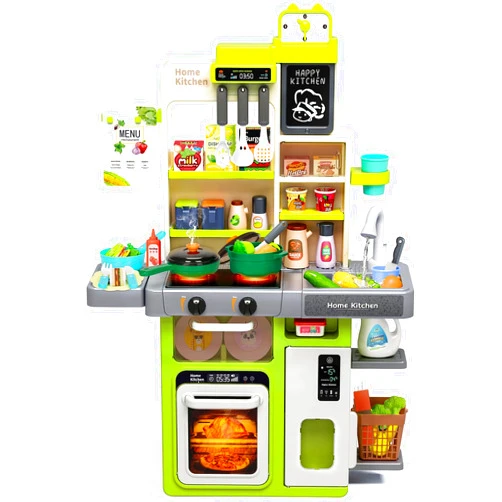 TooyBing Kids Play Kitchen Set, Toddler Kitchen Playset with Sound & Light, Cooking Stove with Steam, Play Sink, Play Food Toy and Kitchen Accessories, Kitchen Toy for Kids Girls Boys (31.5 * 22 * 8.6in)