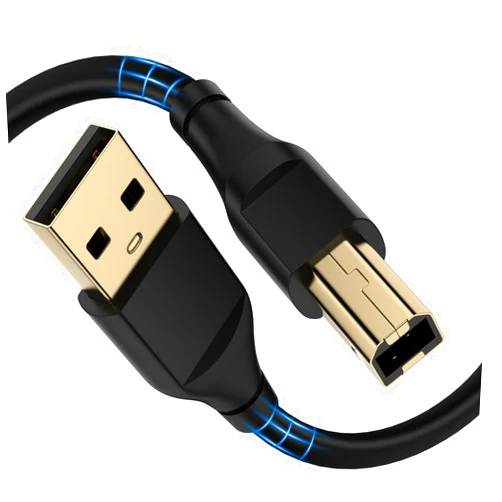 Inibak USB Printer Cable 10FT USB B Cord, Gold-Plated USB Printer Cord, USB MIDI Cable USB 2.0 Type A Male to B Male Scanner Cord High Speed for HP, Brother,Canon, Samsung, Epson, Piano, Dell, Xerox and More