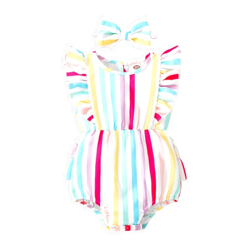 JOPGEEY Baby Girl Summer Clothes Infant Girl Romper Cute Baby Girl Outfits with Bow Cotton Linen Outfits 0-24 months