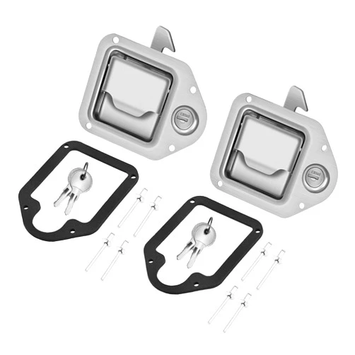 Tutor Auto 2-Pack Truck Tool Box Latch, Stainless Steel Trailer Toolbox Handle Latch with Lock 4-3/8