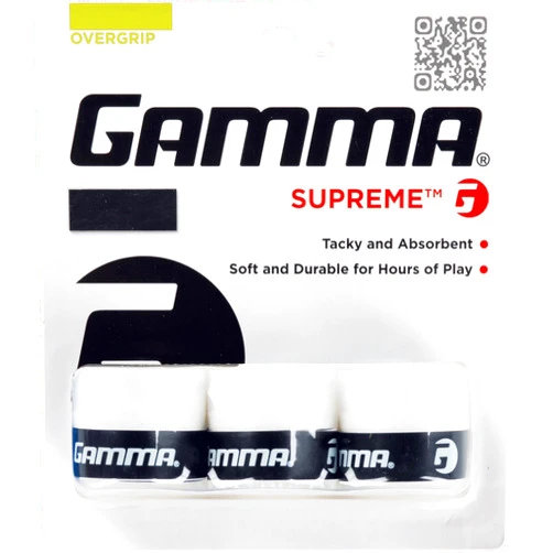 GAMMA Sports Supreme Overgrip for Tennis, Pickleball, Squash, Badminton, and Racquetball Racquets, 3-Pack, Black