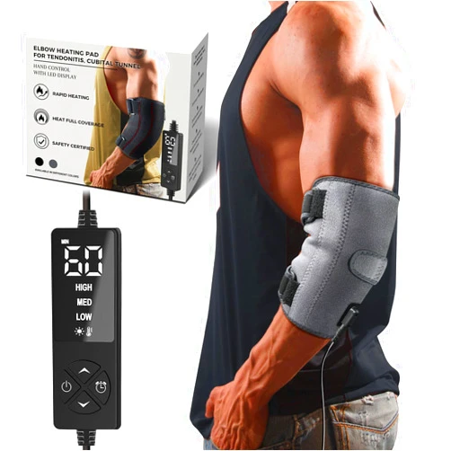 CREATRILL Elbow Heating Pad for Cubital Tunnel and Tennis Elbow Relief, Heated Elbow Brace Arm Heating Pad Sleeve for Ulnar Nerve with Auto Off and Moist Heat Option