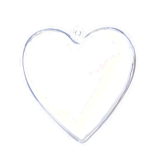 S SEEKINGTAG Clear Plastic Ornaments, Pack of 10 Individual 80mm Clear Plastic Heart Christmas Ornaments,Fillable Balls for Christmas Tree Decor, Wedding Party, DIY Crafts by S SEEKINGTAG