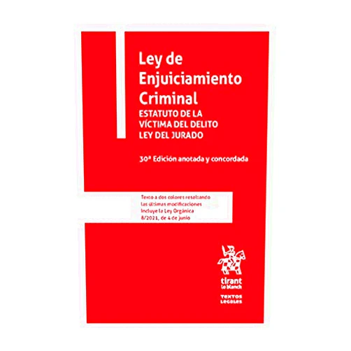 Spanish Edition by Juan Montero Aroca (Author), Juan Luis Gómez Colomer (Author) Format: Kindle Edition Ley de Enjuiciamiento Criminal Estatuto de la víctima del delito ley del jurado 30ª Edición anotada y concordada (Textos Legales) (Spanish Edition)