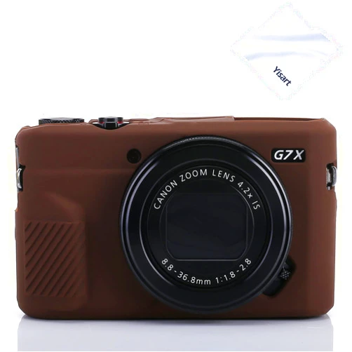 Yisau G7X Mark II Case G7X Mark III Case G7X Camera Silicone Case Ultra-Thin Lightweight Rubber Soft Silicone Case Bag Cover for Canon PowerShot G7X G7X Mark II G7X Mark III + Microfiber Cloth (Coffeee)