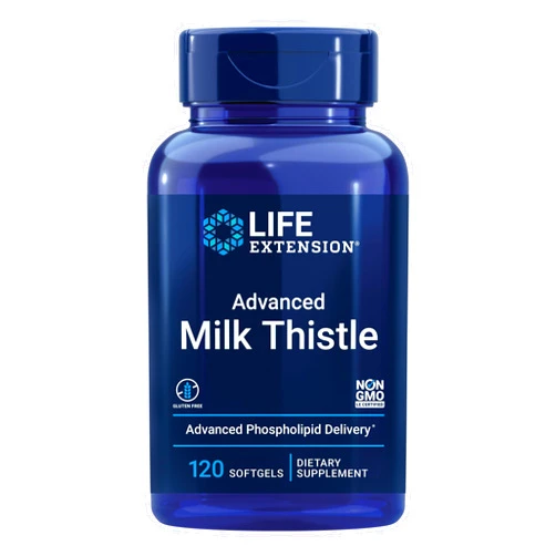 Life Extension Advanced Milk Thistle, Liver Health Supplement, Liver Detox, Cell Division, silymarin, silybin, bioavailable, Gluten Free, Non-GMO, 120 softgels