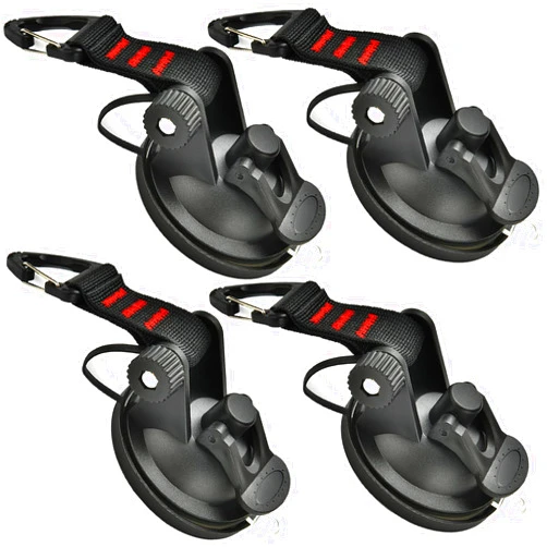 Generic Heavy Duty Suction Cups Anchor with Hooks - 4 Pack Suction Cups Hooks Car Camping Essentials,Strong Suction Camper Accessories for Car Awning Boat SUV Tent Window Car Side Awning Trap Tie Down