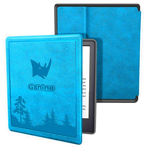 Gshine G-Shine Premium PU Leather case for The Kindle, Protective Cover and Oasis Cover with Auto Sleep/Wake Feature for Kindle case 10th Generation 2018 and 2019-Sky Blue