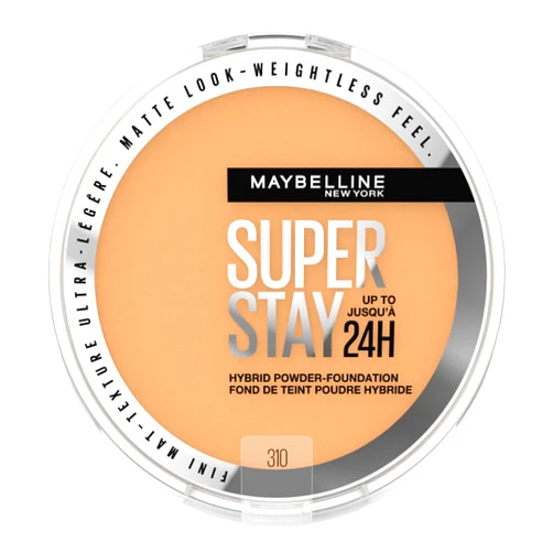 Maybelline Super Stay Up to 24HR Hybrid Powder-Foundation, Medium-to-Full Coverage Makeup, Matte Finish, 310, 1 Count