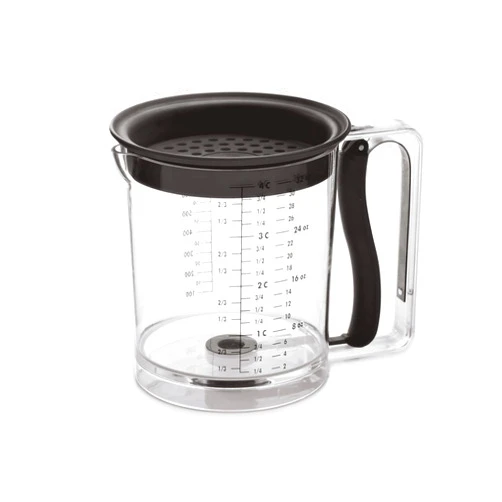 Amco 32oz Grease Separator with Bottom Release - Innovative Design for Mess-Free Pouring, Incremental Measurement Markings for Accuracy - Dishwasher Safe