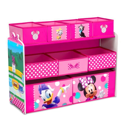Delta Children Disney Minnie Mouse Deluxe 9 Bin Design and Store Toy Organizer, Greenguard Gold Certified
