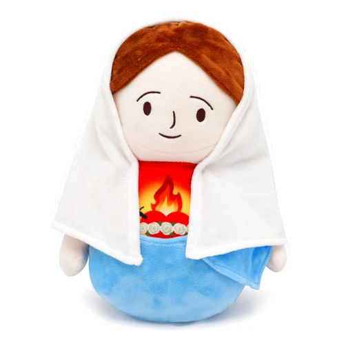 Yelakey Immaculate Heart of Mary Plush Doll Mother Virgin Mary Guardian Stuffed Animal The Blessed Mother Christian Religious Classic Baptism Plushie Toy Gifts for Christening Religious Easter