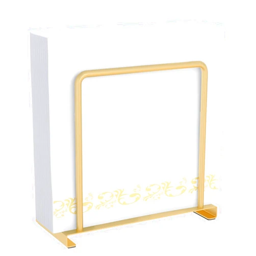 STWWO Napkin Holder for Table, Metal Napkin Holder for Kitchen Dining, Standing Paper Napkin Storage for Table Countertop, Gold