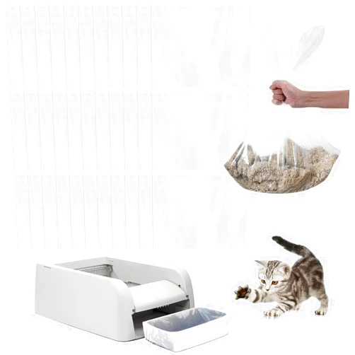 ROCK BEARD 30 Count Cat Litter Box Bags Liners Compatible with Petsafe Self-Cleaning Cat Litter Box,Easy Clean & Replaceable Cat Waste Bag