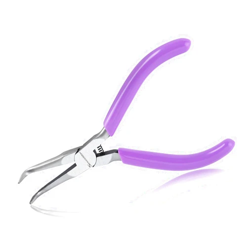 SPEEDWOX Bent Needle Nose Pliers With Serrated Jaw Mini Bent Long Nose Pliers Needle Remover Pliers Fishing Tools Precision Pliers for Jewelry Making Wire Bending and Small Object Gripping