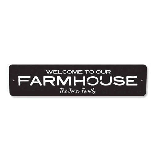 Lizton Sign Shop Farmhouse Sign, Welcome Family Name Sign, Custom Farm Kitchen Sign, Family Farmhouse Aluminum Decor - 3