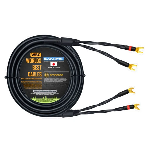 WORLDS BEST CABLES 25 Foot - Canare 4S11 – Audiophile Grade - HiFi Star-Quad Single Speaker Cable for Center Channel with Eminence Gold Spade Connectors
