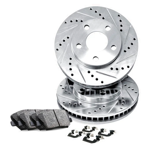 R1 Concepts Front Brakes and Rotors Kit |Front Brake Pads| Brake Rotors and Pads| Ceramic Brake Pads and Rotors |Hardware Kit |fits 2012-2013 Volvo C30, 2012-2018 Ford Focus, 2013-2018 Ford C-Max
