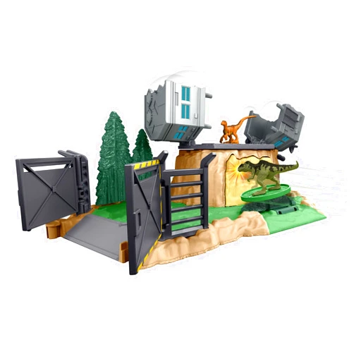 Jurassic World Toys Jurassic World Dominion Minis Giganotosaurus Rampage Playset with 2 Mini Dinosaur Figures, Multiple Play Areas, Break Apart Destruction, 4 Years & Up