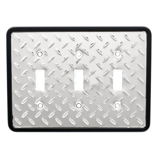 Franklin Brass Diamond Plate Triple Switch Wall Plate/Switch Plate/Cover, Polished Chrome, Packaging may Vary