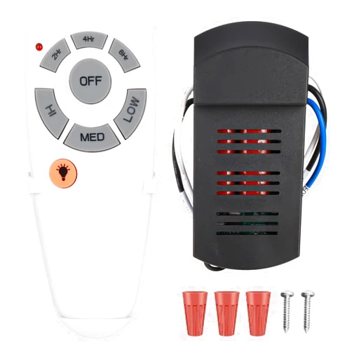 HUAXRUI TR213B Universal Ceiling Fan Remote Control Kit with Timer, white Ceiling fan Handheld Remote Control, 3 Speed, Light Dimmer, ETL Listed, 3 Timer, Easy to Install.