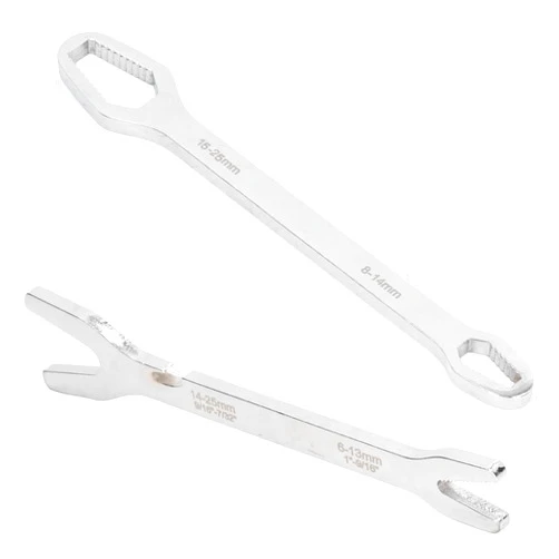 Gmngis Double End Multifunctional Universal Wrench, 6-25mm Universal Torx Wrench, Self-tightening Adjustable All in One Wrench (steel-silver 240404)
