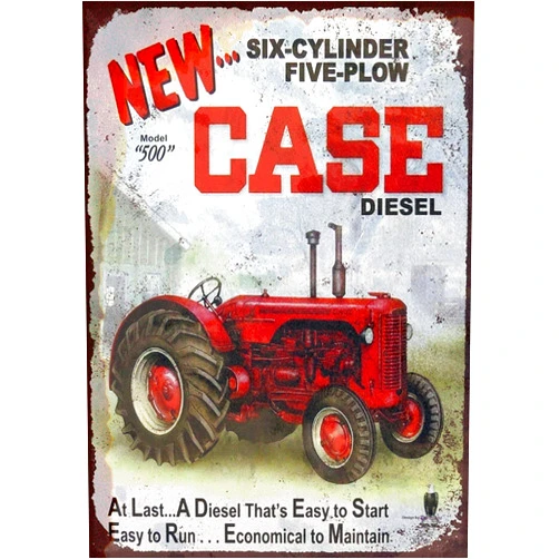 Eletina Tin Sign New Case Tractor Metal Vintage Art Poster Plaque Garage Home Wall Decor 12'' X 8'' Sign