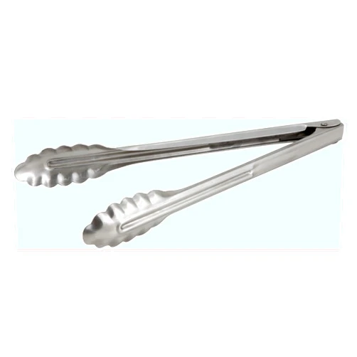 Winco Stainless Steel, Coiled Spring Utility Tong Heavyweight, 12-Inch, Medium