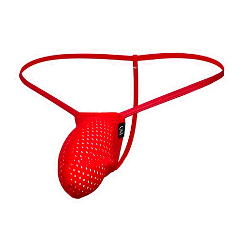 COMLIFE Men's T Back Thong Low Rise Sexy Briefs Spaghetti Strap Mesh Bikini Underwear