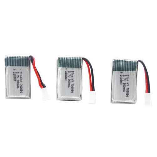 Blomiky 3 Pack 3.7V 300mAh battery with MX2.0 Plug Replacement for 1/18 Scale Remote Control Shark T12 battery 3