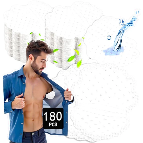 Arme Armpit Sweat Pads, 180 Pcs Wider and larger Underarm Sweat Pads for Men Hyperhidrosis, Disposable Sweat Pads for Under Arms, Sweat Free Armpit Protection for Outdoor Work Meeting