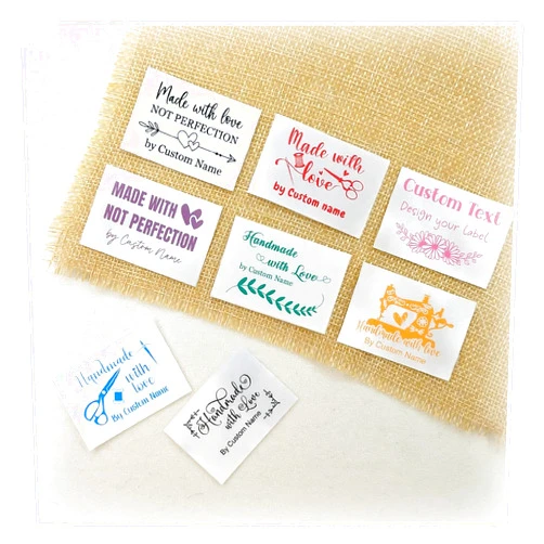 Generic Personalized Sewing Labels, Iron on or sew on, Custom Iron on Labels for Handmade, Knitting, Quilting and Sewing Crafts, Name Tags for Clothes